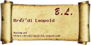 Bródi Leopold névjegykártya
